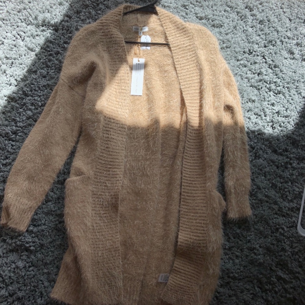 Beige furry long sweater